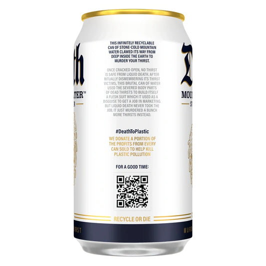 Liquid Death Mountain Still Water, 12oz Cans, 12ct