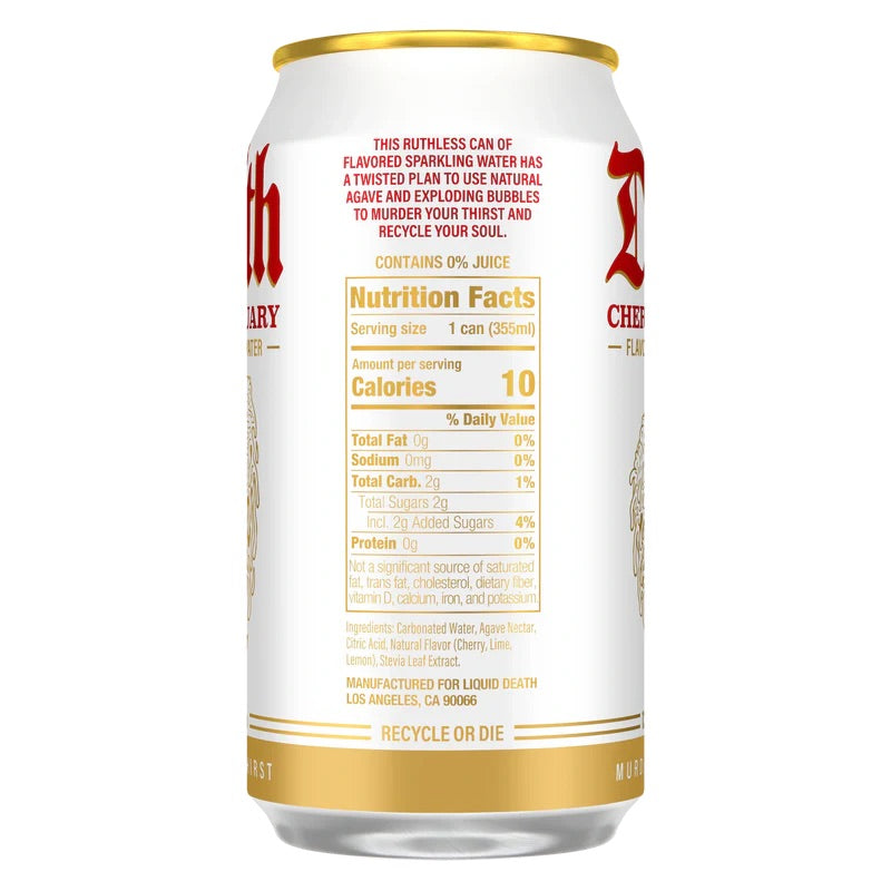 Liquid Death Cherry Obituary, 12fl oz, 6ct