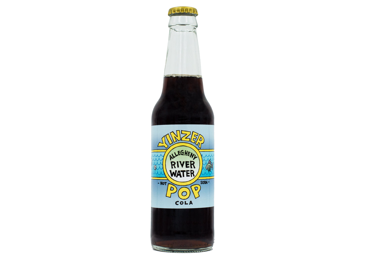 Yinzer Pop Allegheny River Water, Cola, 24ct Glass Bottles