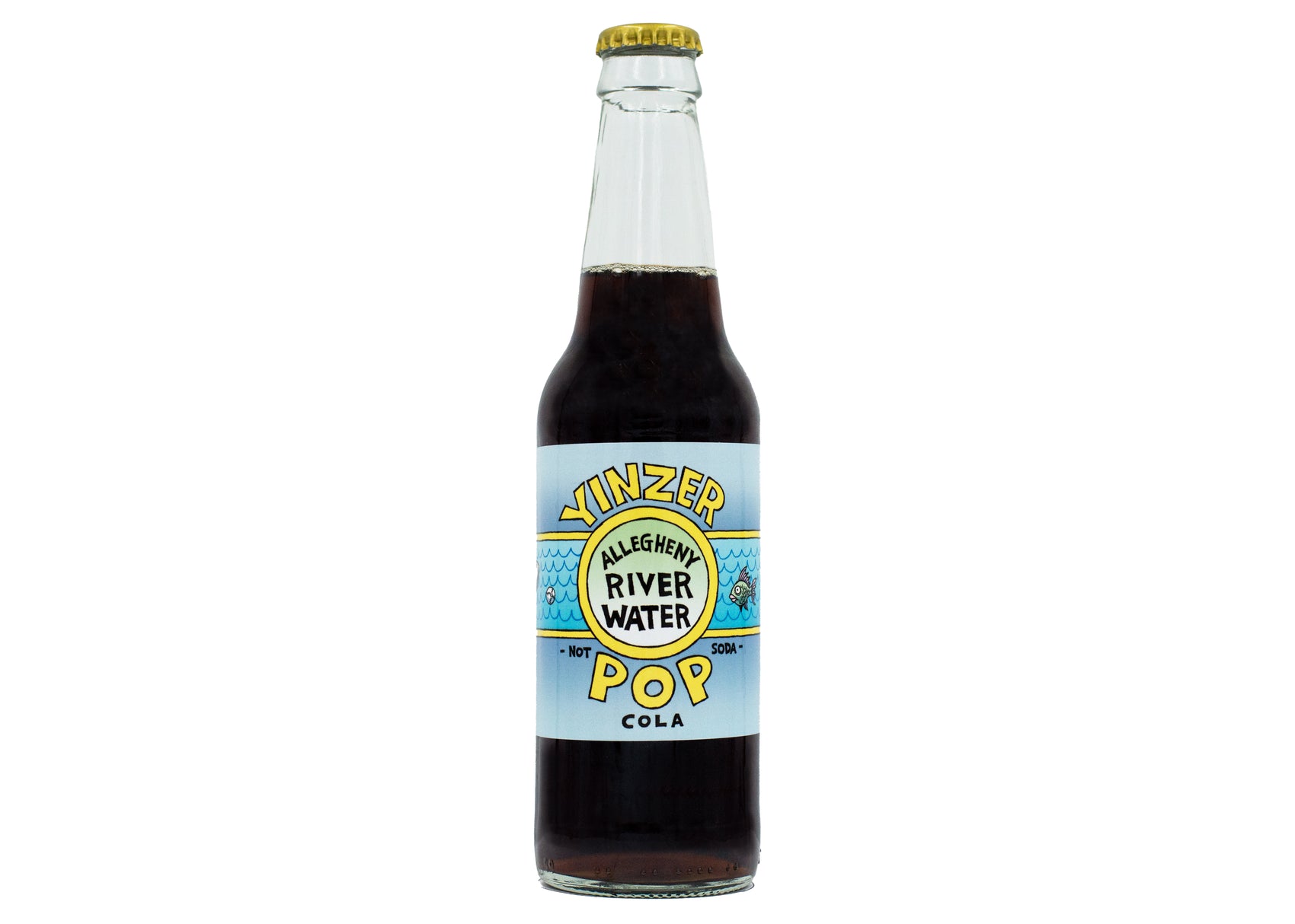 Yinzer Pop Allegheny River Water, Cola, 24ct Glass Bottles