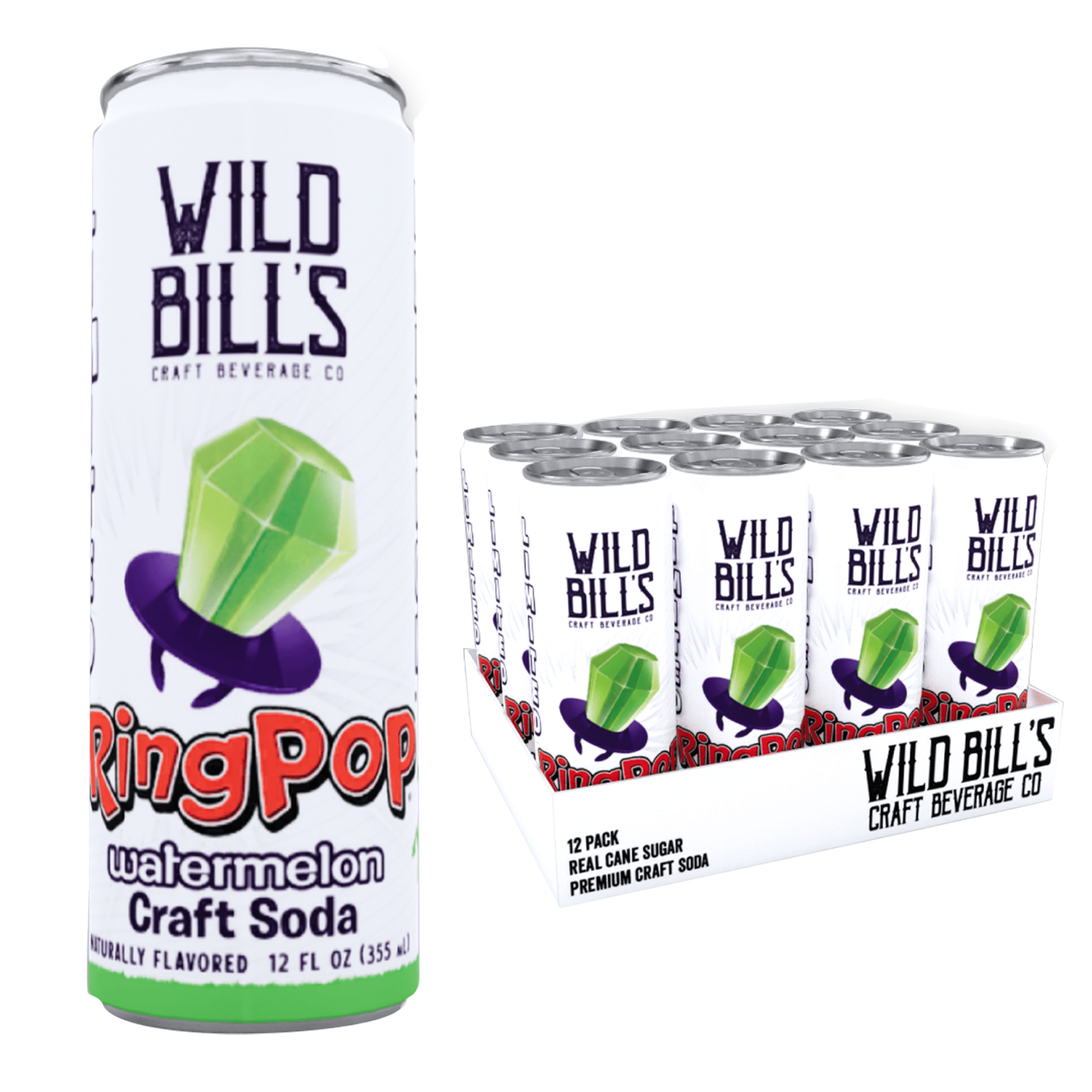 Wild Bill's Ring Pop Soda, Watermelon 12ct Cans – Grandpa Joe's
