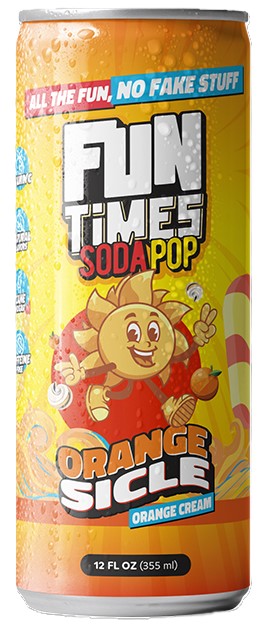 Fun Times Soda Pop Orange Sicle 12fl oz Can, 12ct