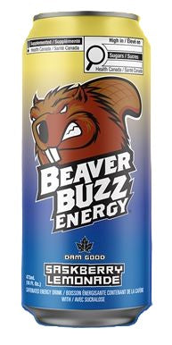 Beaver Buzz Energy Saskberry Lemonade 12ct Can