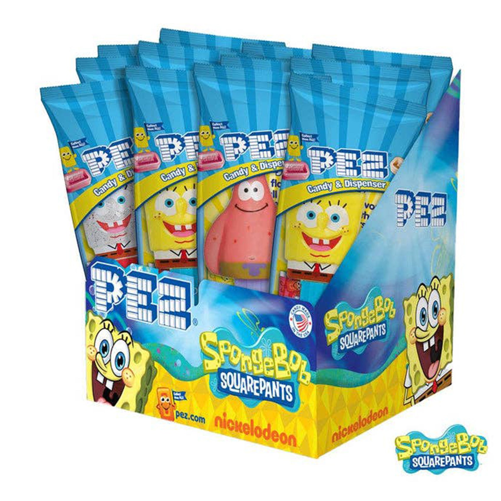 SpongeBob Squarepants PEZ Candy, Poly Bag, 12ct Display