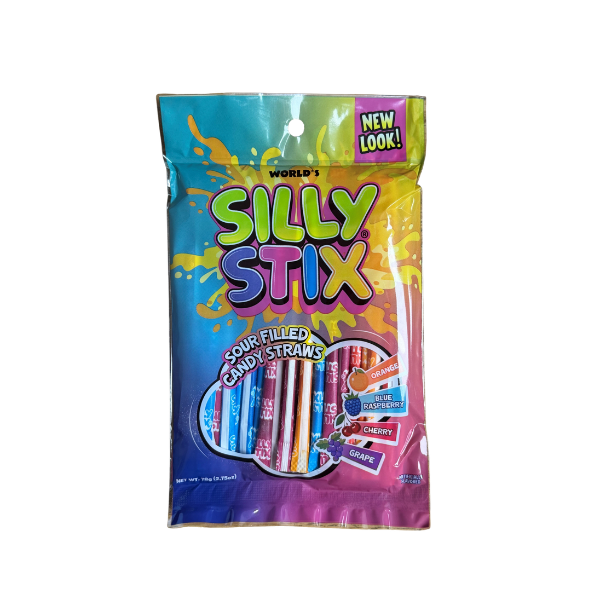 World's Silly Stix (pixy stix), 2.75oz Peg Bag, 24ct