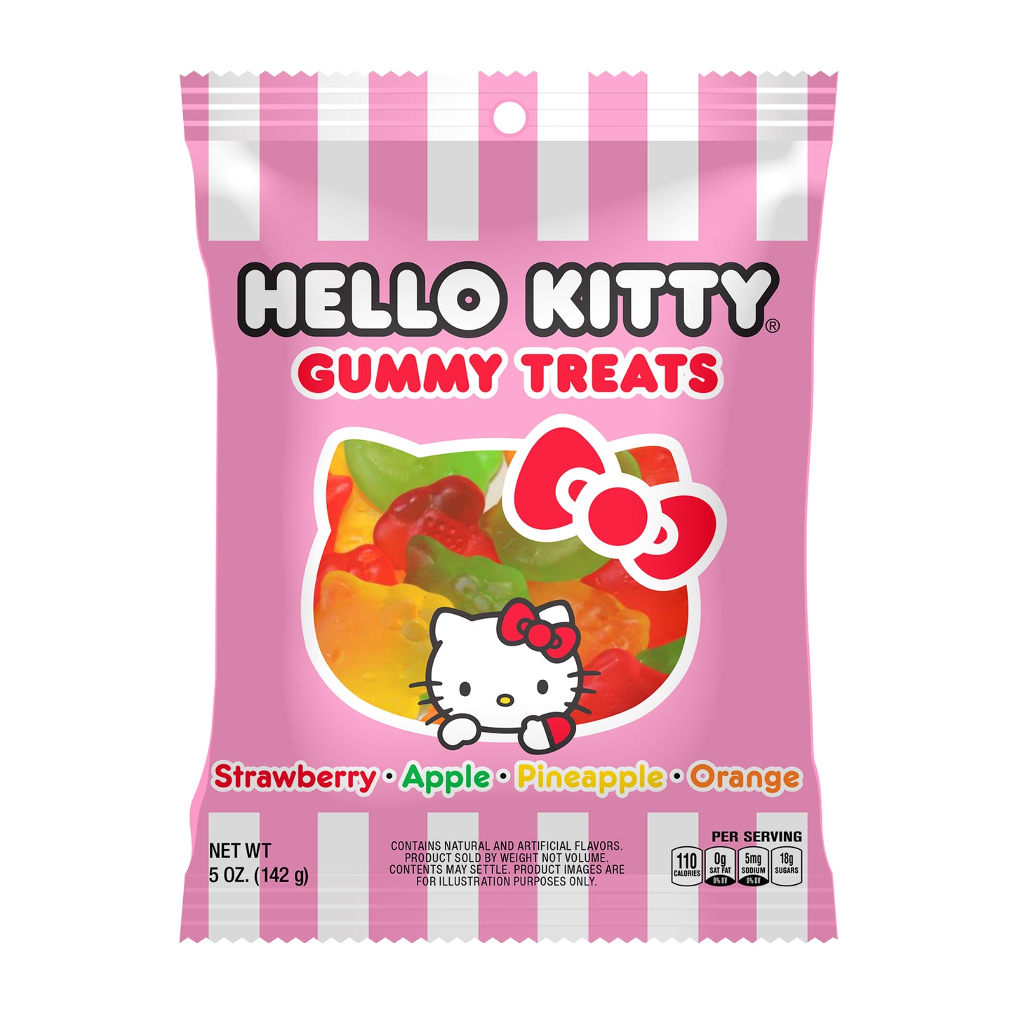 Hello Kitty Fruit Gummy Treats 5oz Peg Bag, 12ct
