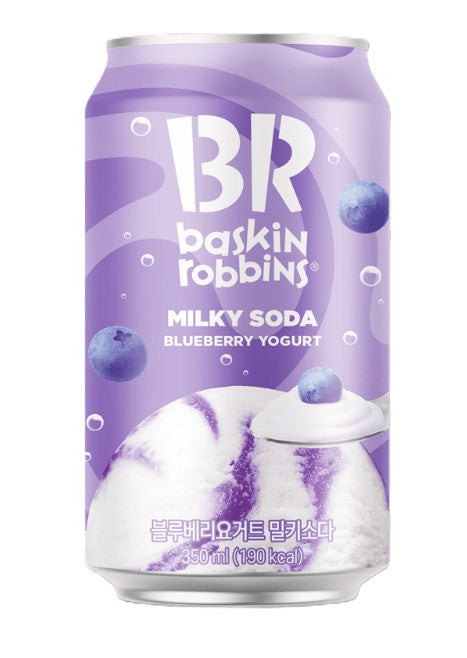 Limited Import - Baskin Robins Milky Soda Blueberry Yogurt 350ml Can, 6ct