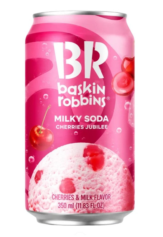 Limited Import - Baskin Robins Milky Soda Cherries Jubliee 350ml Can, 6ct