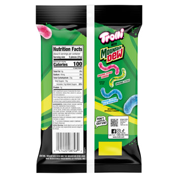 Trolli Sour Mountain Dew Crawlers, 6.3oz Peg Bag, 8ct