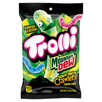 Trolli Sour Mountain Dew Crawlers, 6.3oz Peg Bag, 8ct
