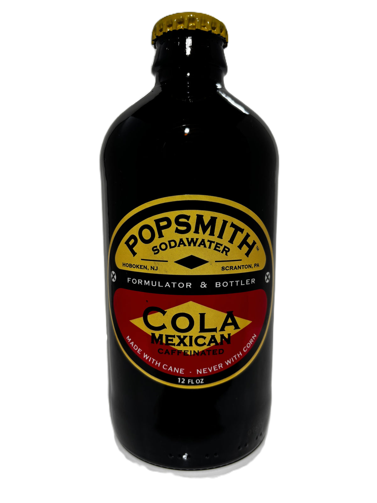 Popsmith Sodawater Mexican Cola Caffeinated, 12oz stubby glass, 12ct