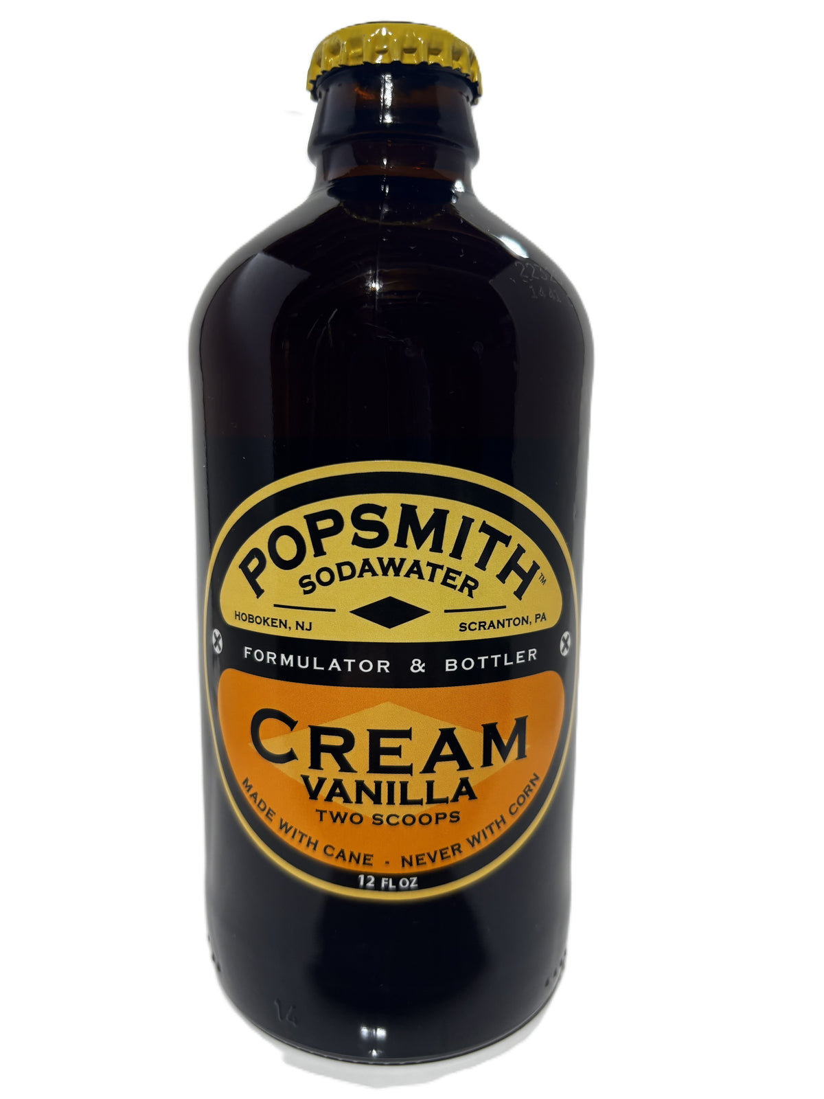 Popsmith Sodawater Vanilla Cream, 12oz stubby glass, 12ct