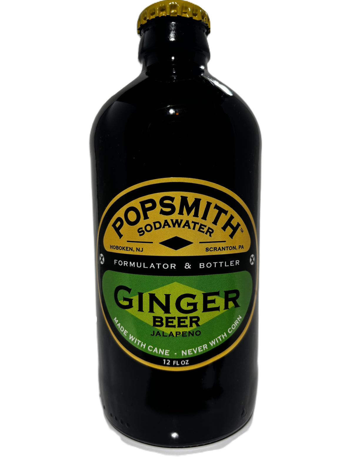 Popsmith Sodawater Ginger Beer Jalapeño, 12oz stubby glass, 12ct