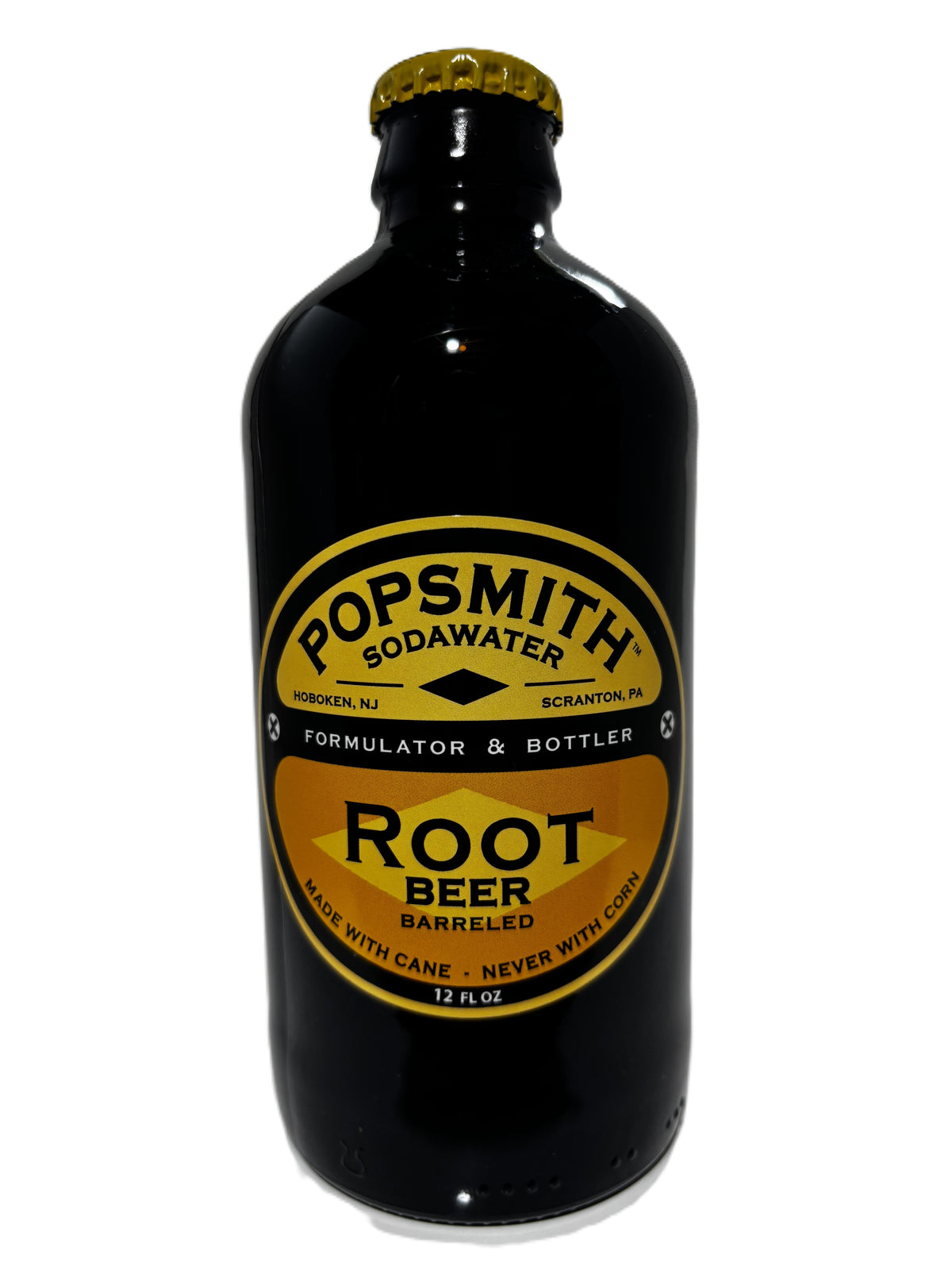 Popsmith Sodawater Root Beer, 12oz stubby glass, 12ct