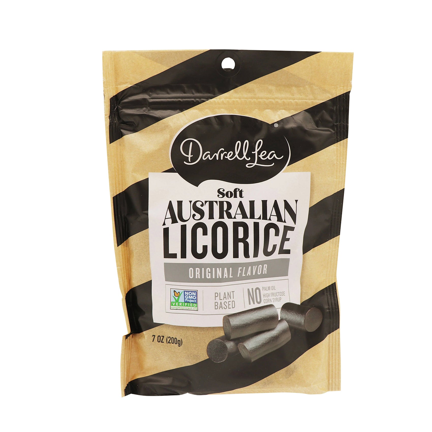 Darrell Lea Licorice, Black Licorice,7oz Bags, 8 Ct Case