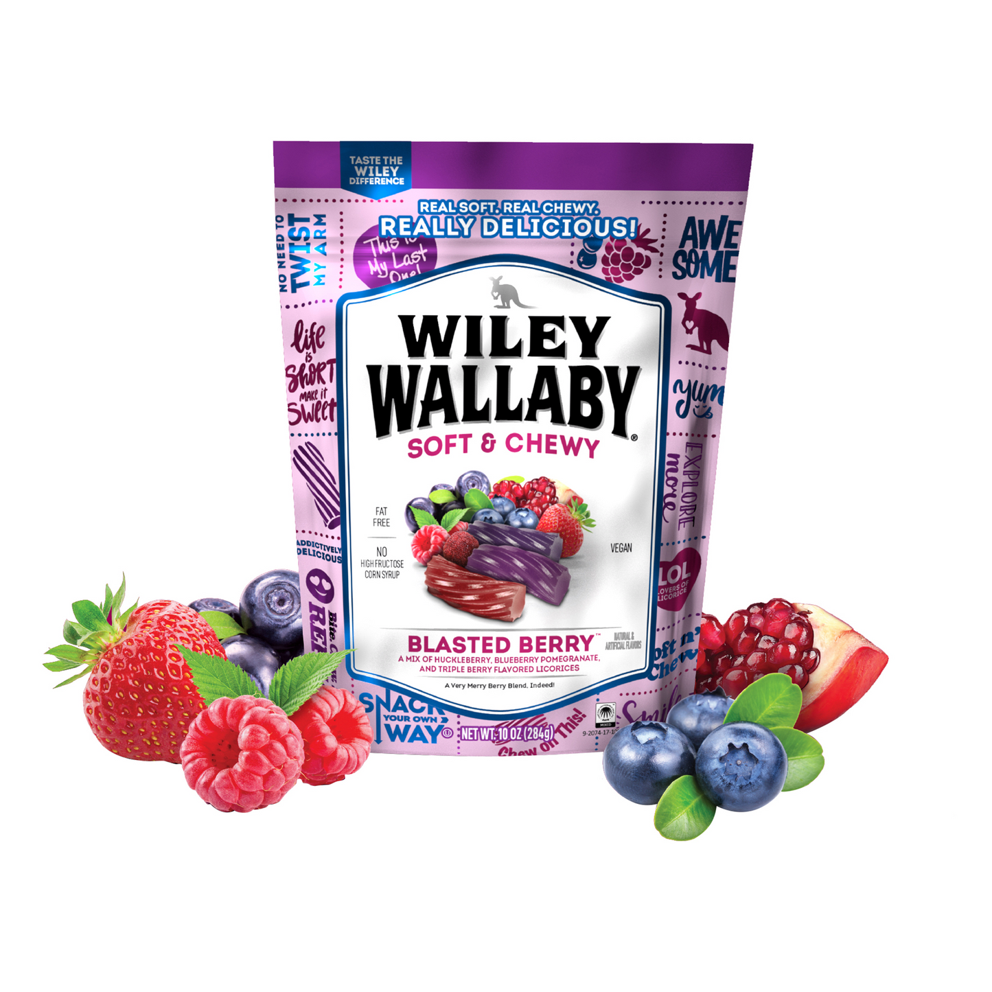 Wiley Wallaby Blasted Berry Licorice, 10oz Bag