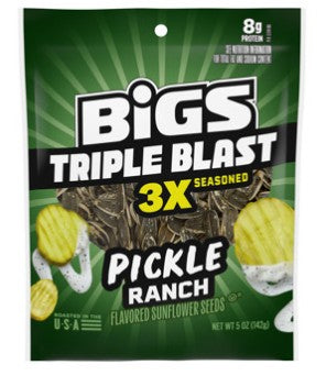 Bigs Triple Blast 3X Seasoned Pickle Ranch Sunflower Seeds 5oz, 12ct