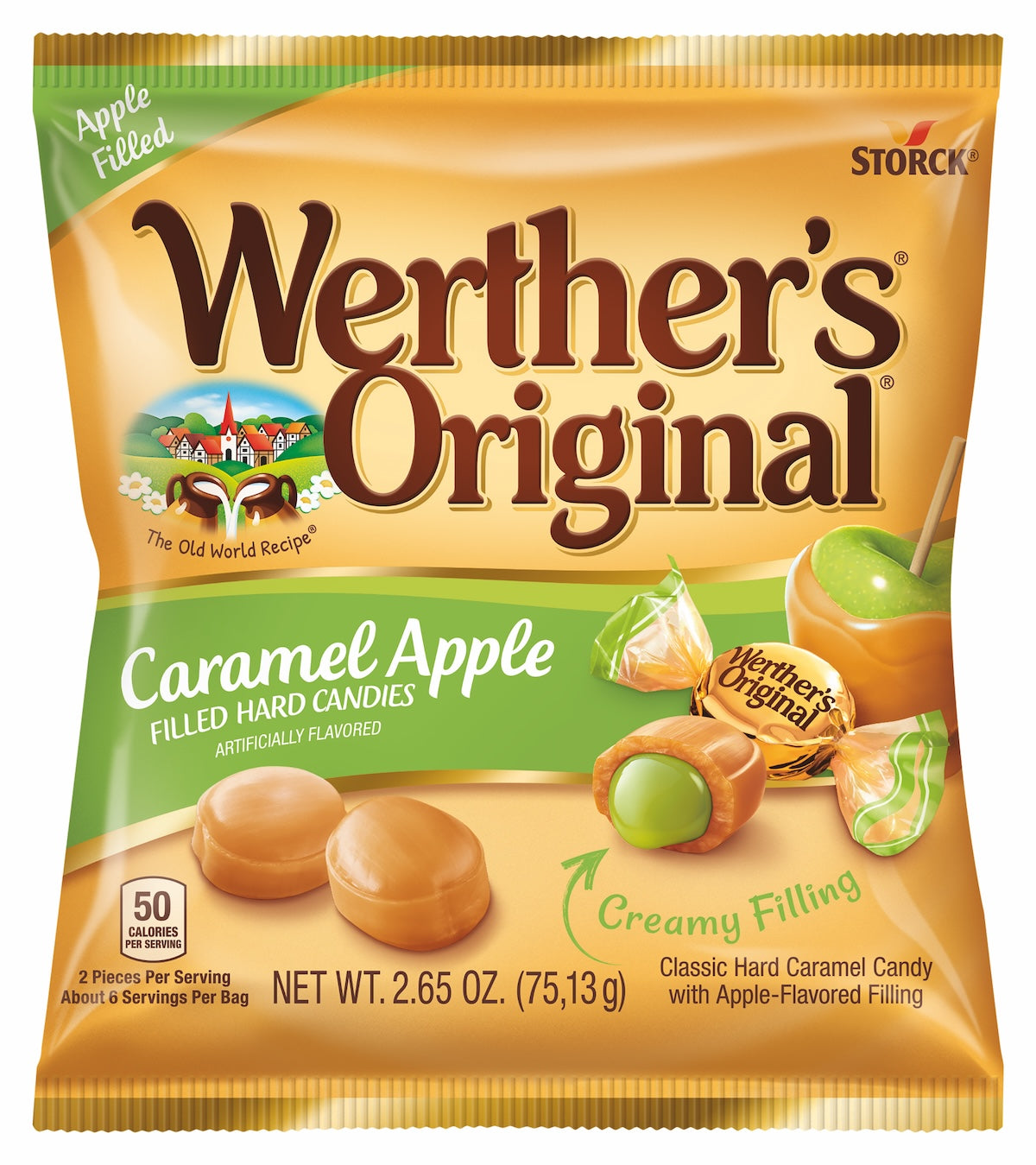 Werther's Caramel Apple Filled 2.65oz Peg Bag, 12ct