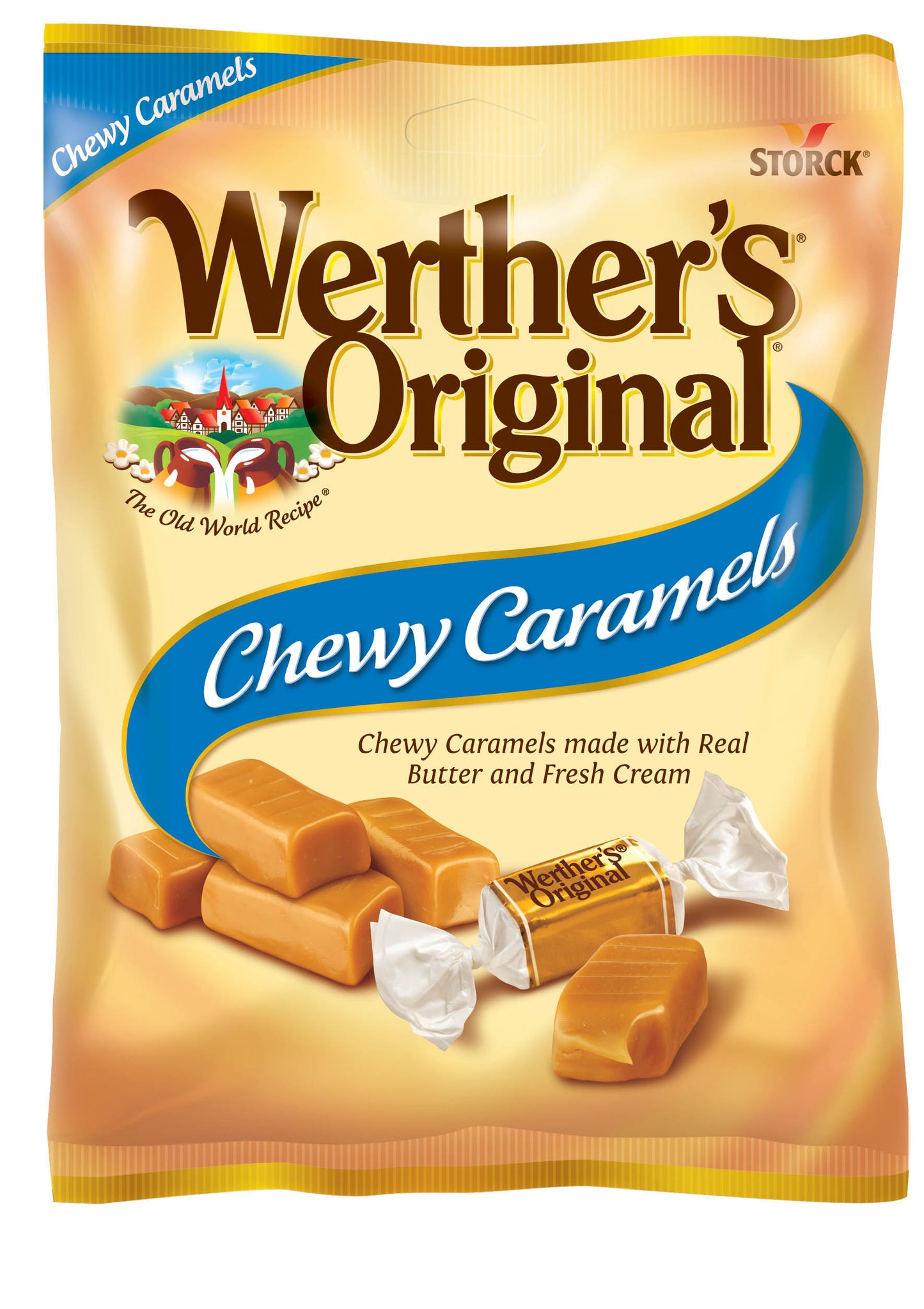 Werther's Chewy Caramels 2.4oz Peg Bag, 12ct