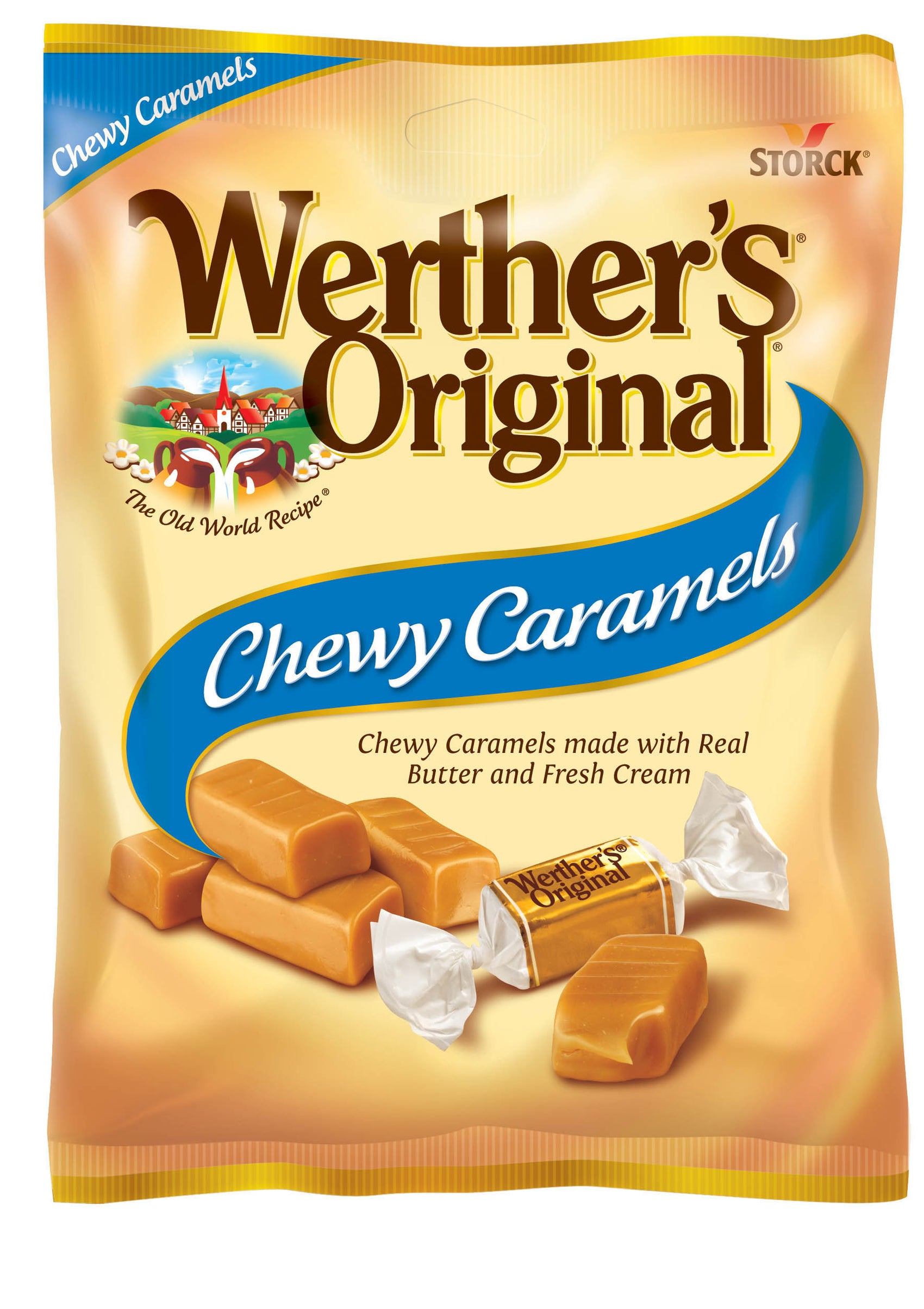 Werther's Chewy Caramels 2.4oz Peg Bag, 12ct