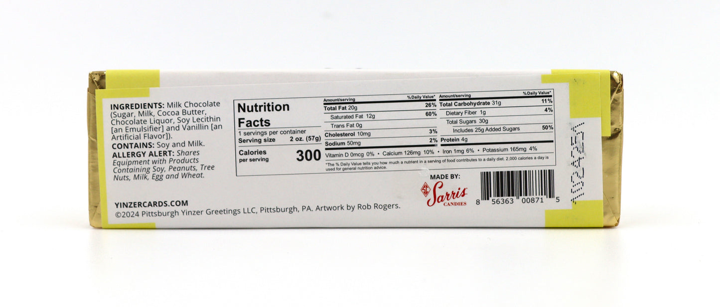 Pittsburgh Yinzer Bar, Pittsburgh GPS, Milk Choc, 2oz, 36ct