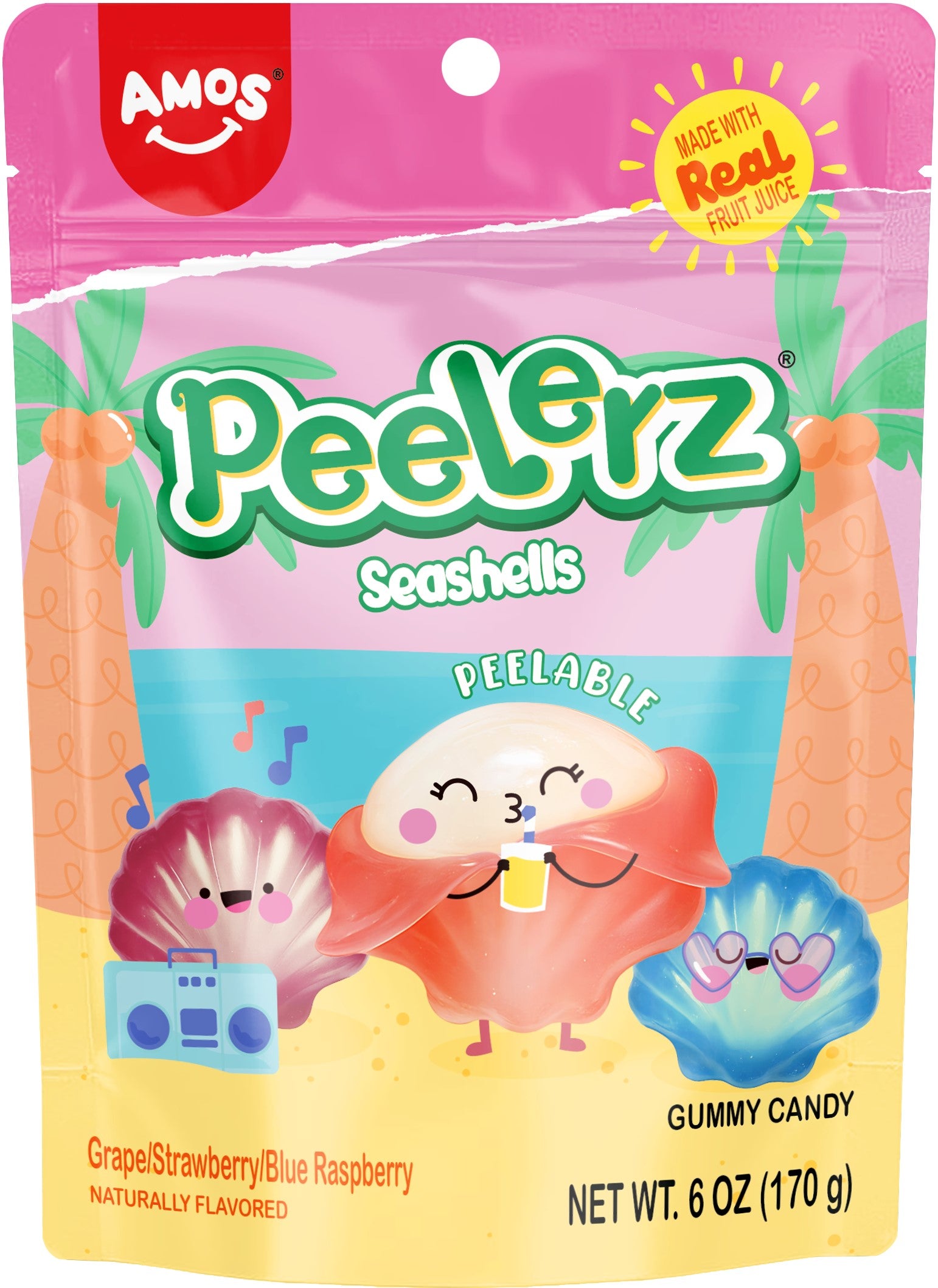 Amos Peelerz Gummy Shells, 6oz, 12ct
