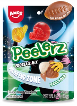Amos Gummy Peelerz LE Football Mix 6oz, 12ct