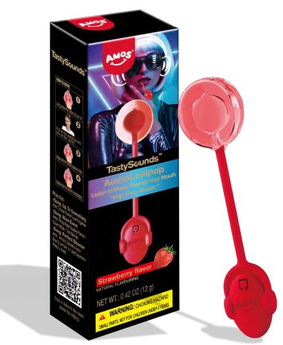 Tasty Sounds Audio Lollipop Strawberry/Hip Hop, 12ct