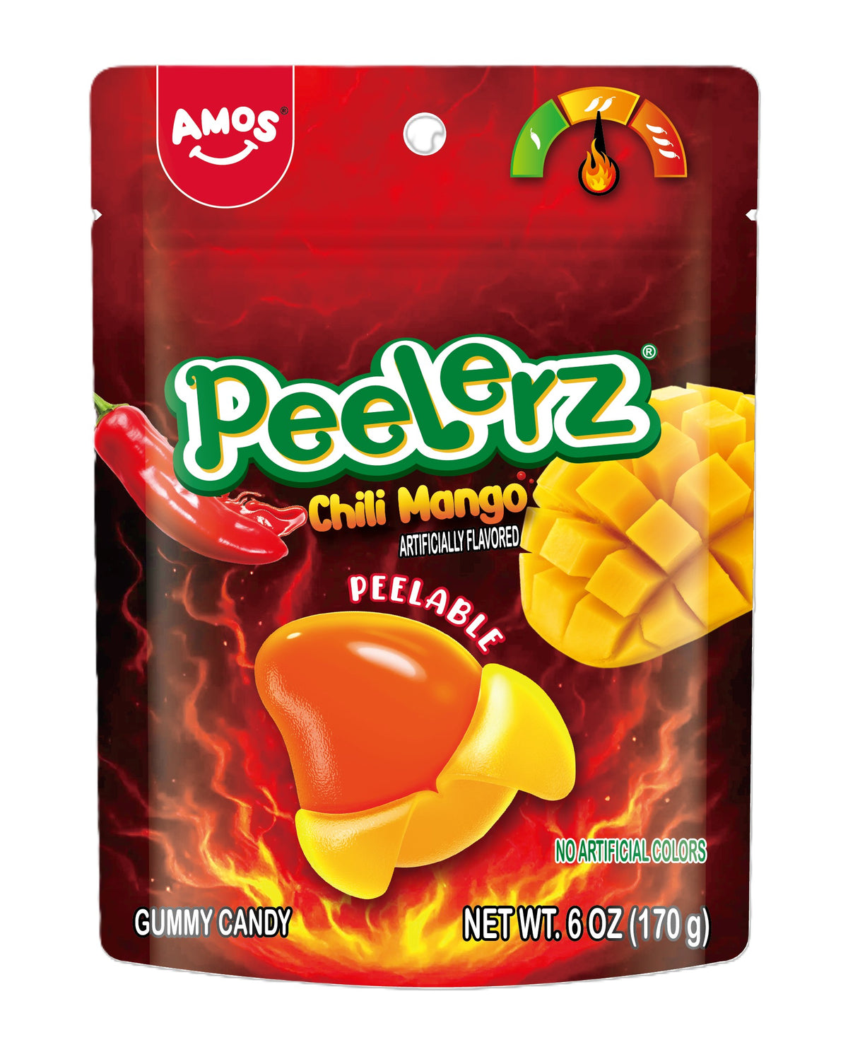 Amos Gummy Peelerz Gummy Chili Mango 6oz, 12ct