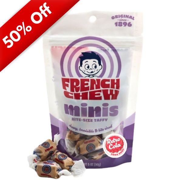 French Chew Minis Bite-Size Taffy Retro Cola 5oz, 12ct, BBD 8/21/26
