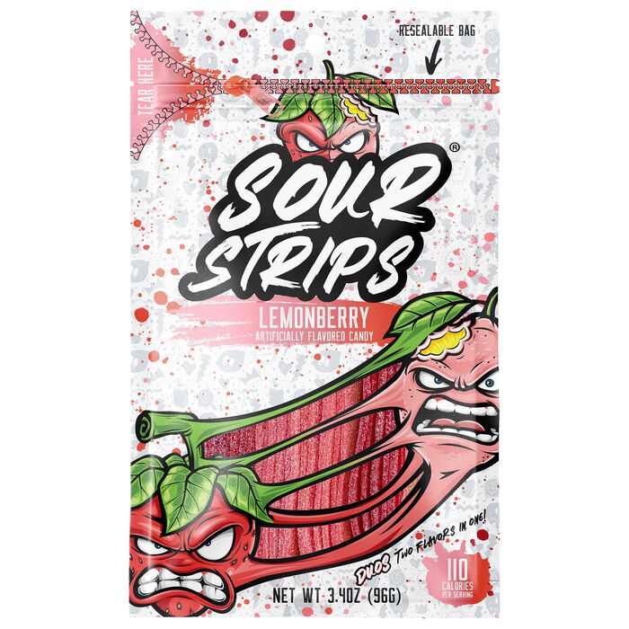 Sour Strips Duos Lemonberry 3.4oz Peg Bag, 12ct
