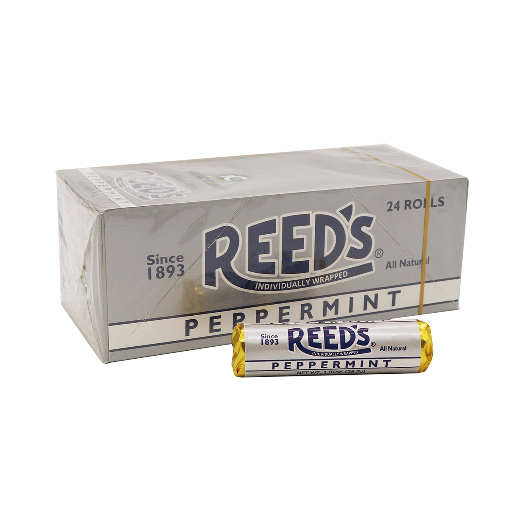 Reed's Candy Rolls Peppermint, 24ct