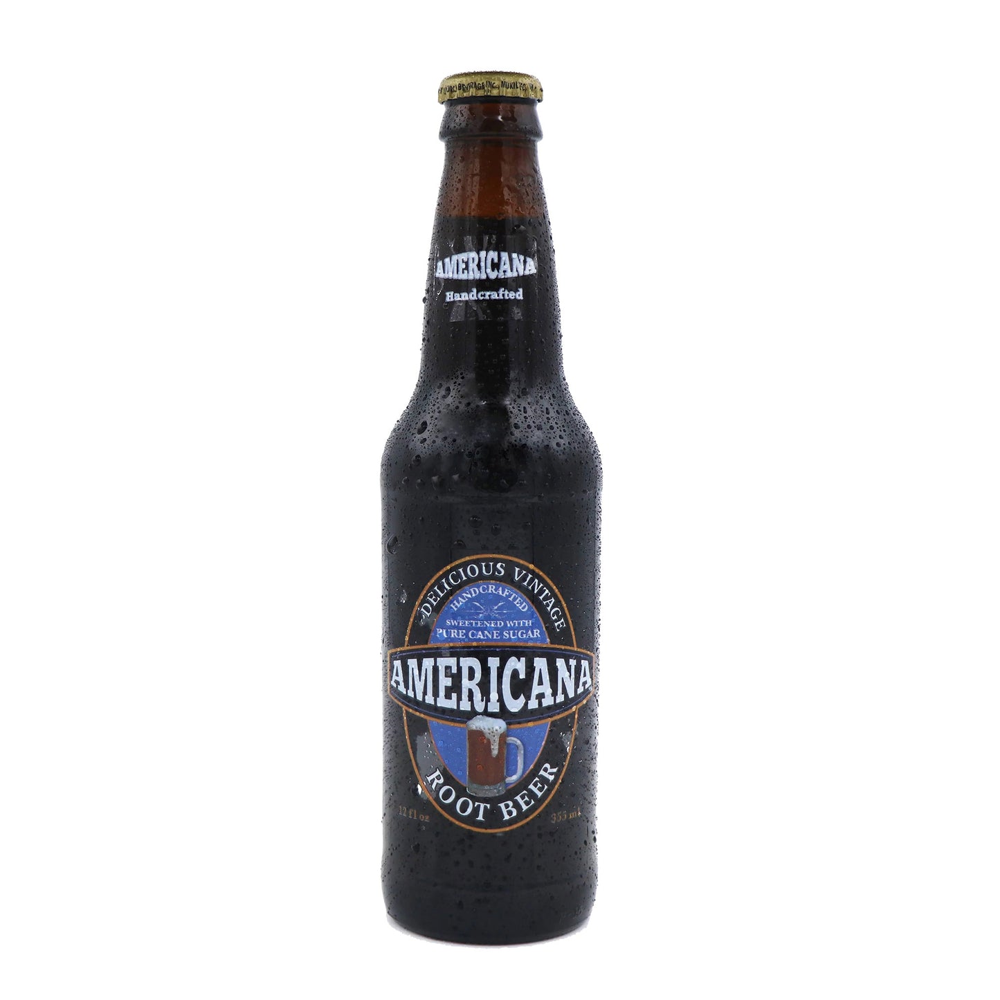 Americana Root Beer Soda, 12oz Glass Bottle 12ct