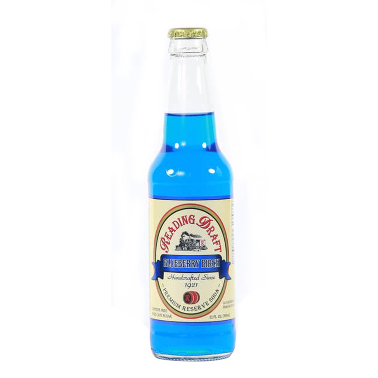 Reading Draft Blueberry Birch Beer Soda, Glass Bottle 12ct