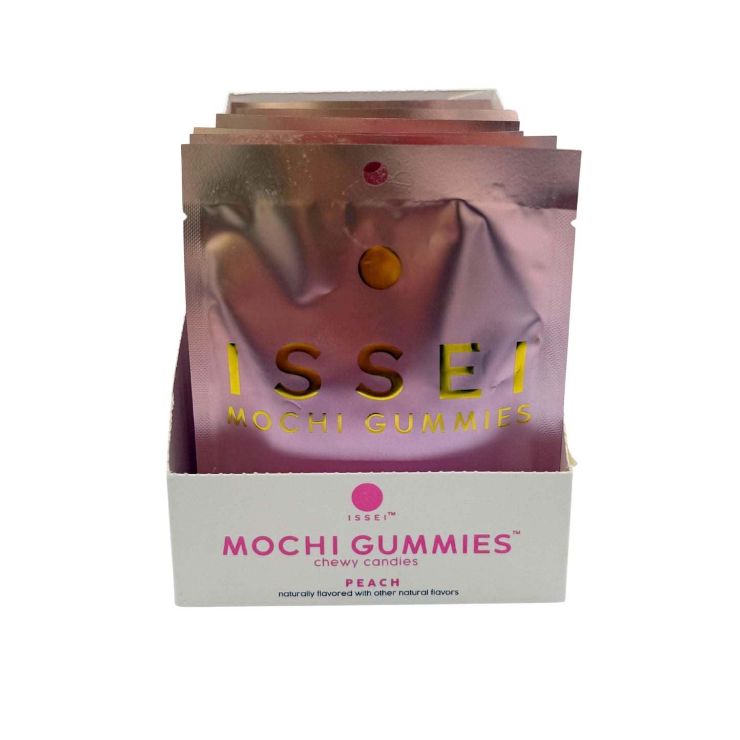Issei Mochi Gummies, Peach Chewy Candies 2oz, 6ct