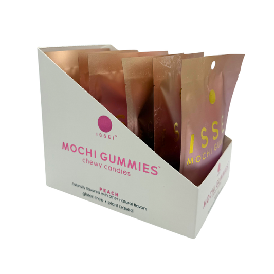 Issei Mochi Gummies, Peach Chewy Candies 2oz, 6ct