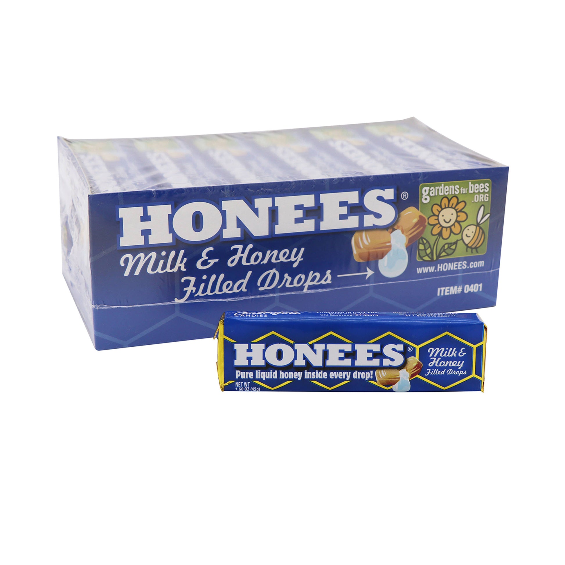 Honees Milk & Honey Cough Drops, 1.6oz, 24ct Case