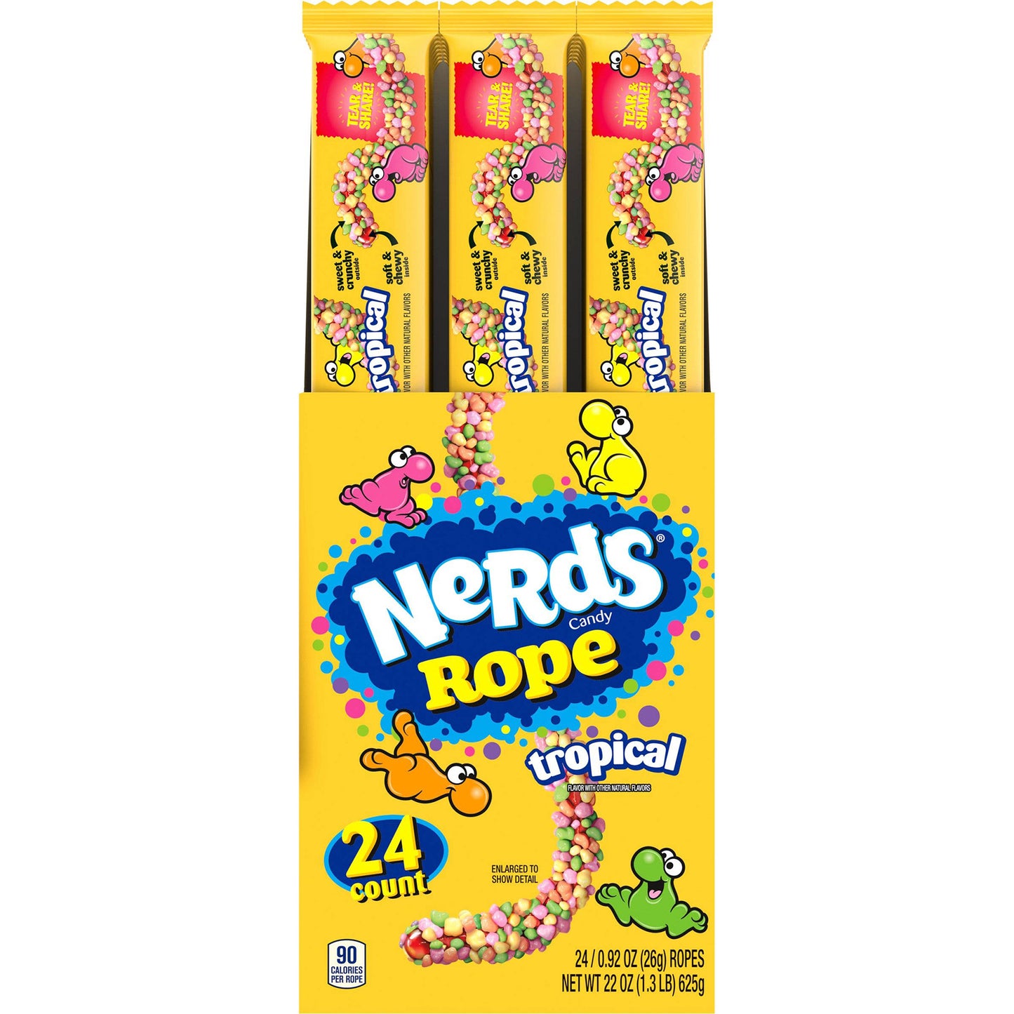 Nerds Rope, Tropical Flavor Candy, 24ct