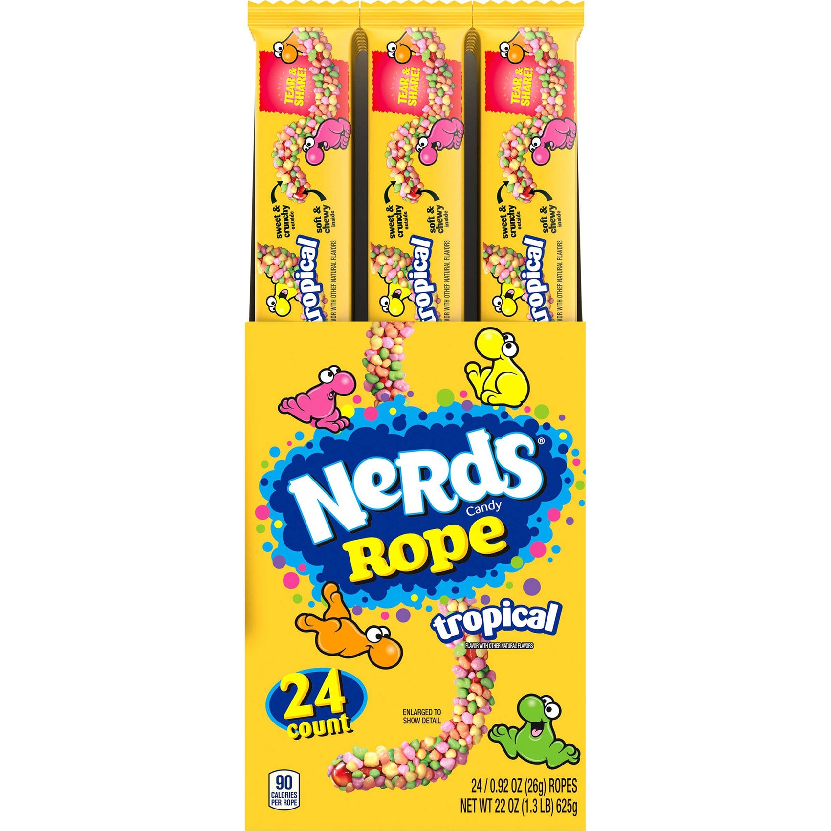 Nerds Rope, Tropical Flavor Candy, 24ct