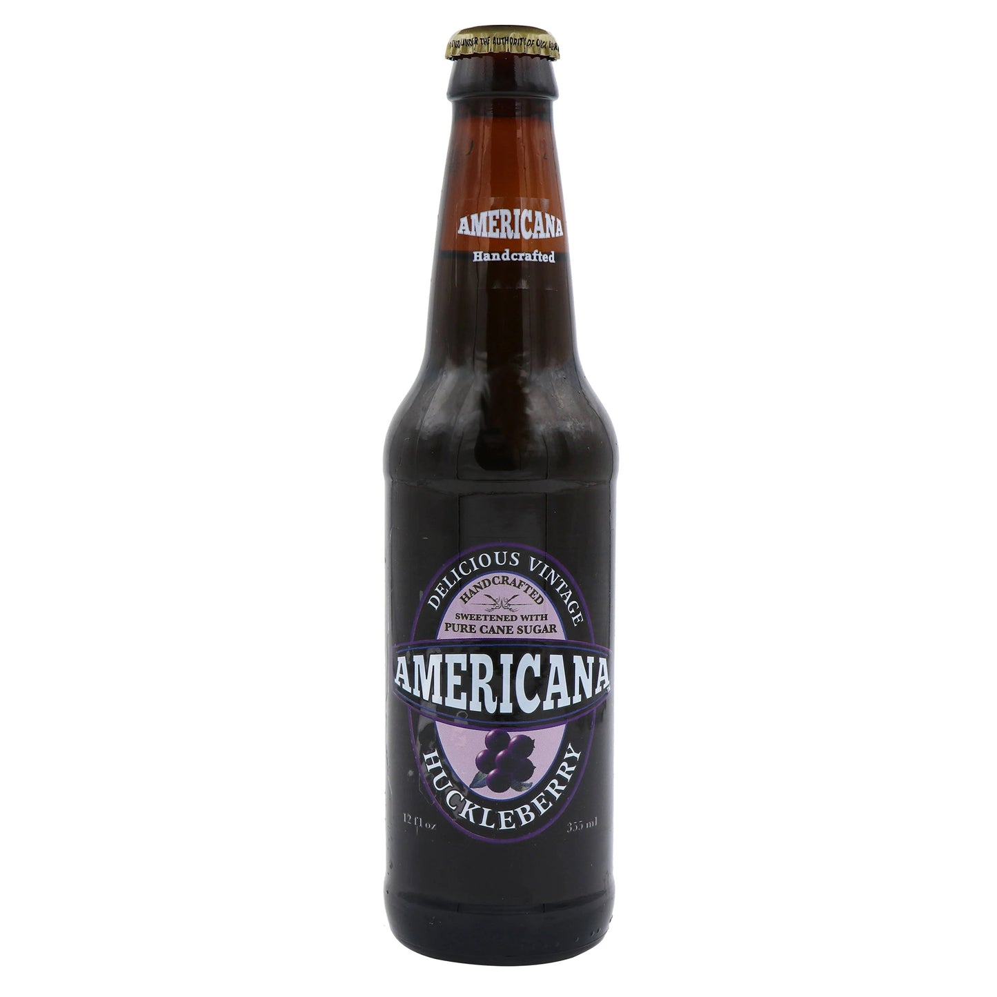 Americana Huckleberry Soda, 12oz Glass Bottle 12ct