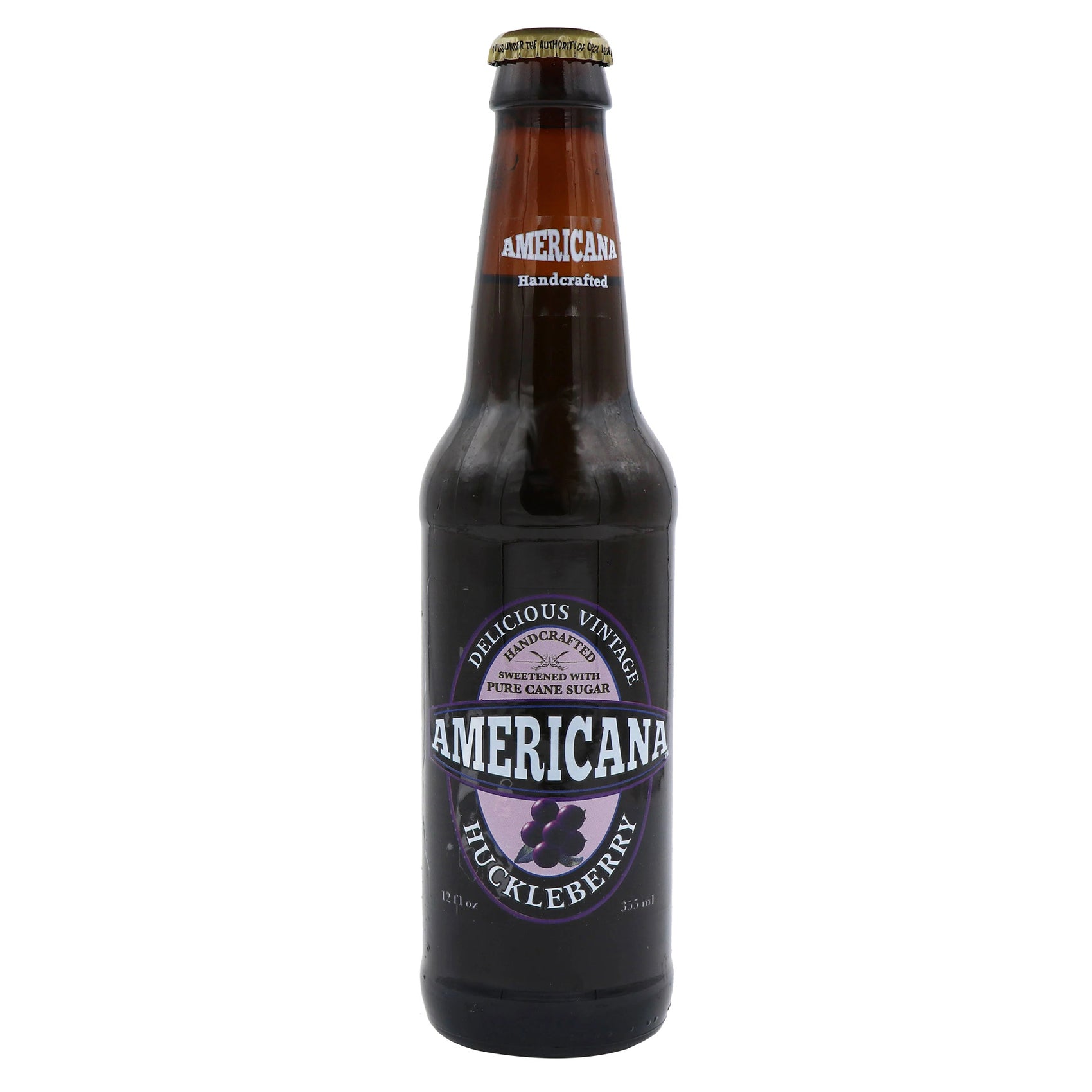 Americana Huckleberry Soda, 12oz Glass Bottle 12ct