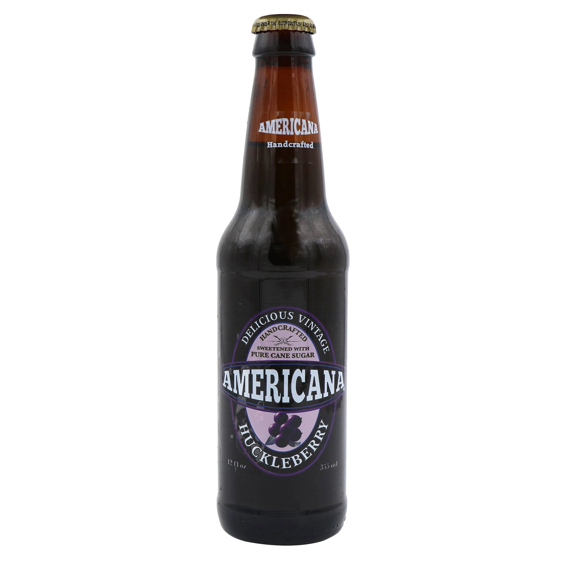 Americana Huckleberry Soda, 12oz Glass Bottle 12ct
