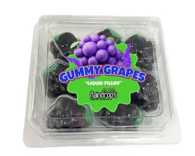 Raindrops Gummy Liquid Filled Grapes, 8ct Display 