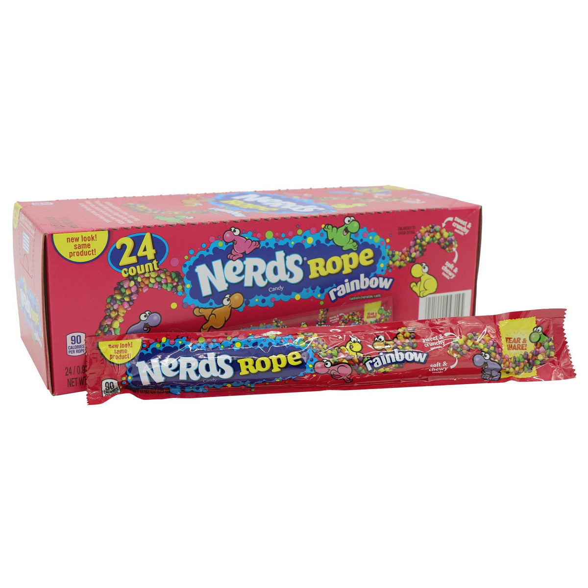 Ruby Ropes Candy Nerds Rope, Rainbow Candy, 24ct – Grandpa Joe's