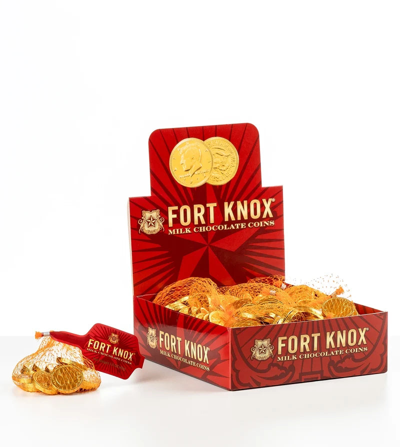 Fort Knox Milk Chocolate Gold Coins, 2oz Mesh Bag, 12ct