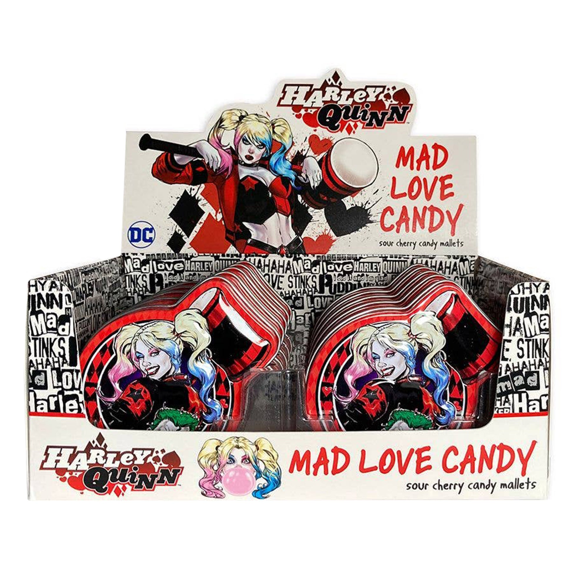 Harley Quinn Mad Love Sour Cherry Mallet Tin, 12ct