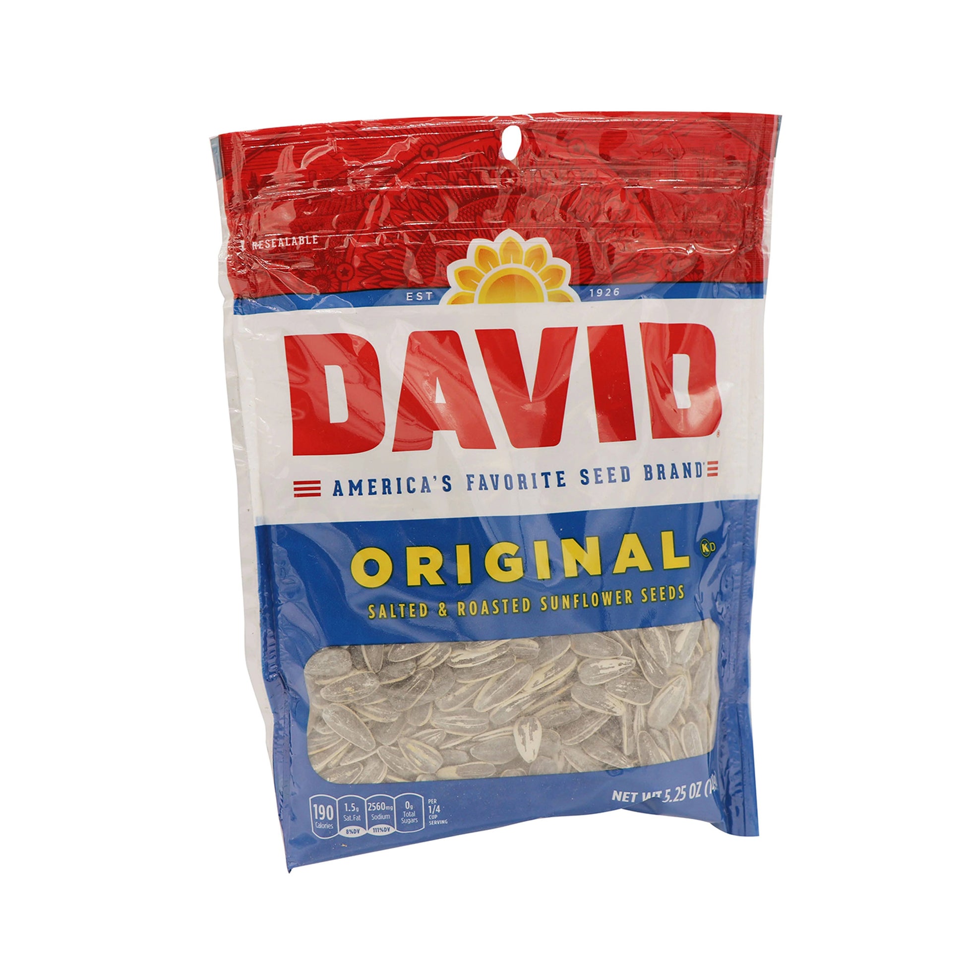 David Sunflower Seeds, Original Flavor, 5.25oz, 12ct Case