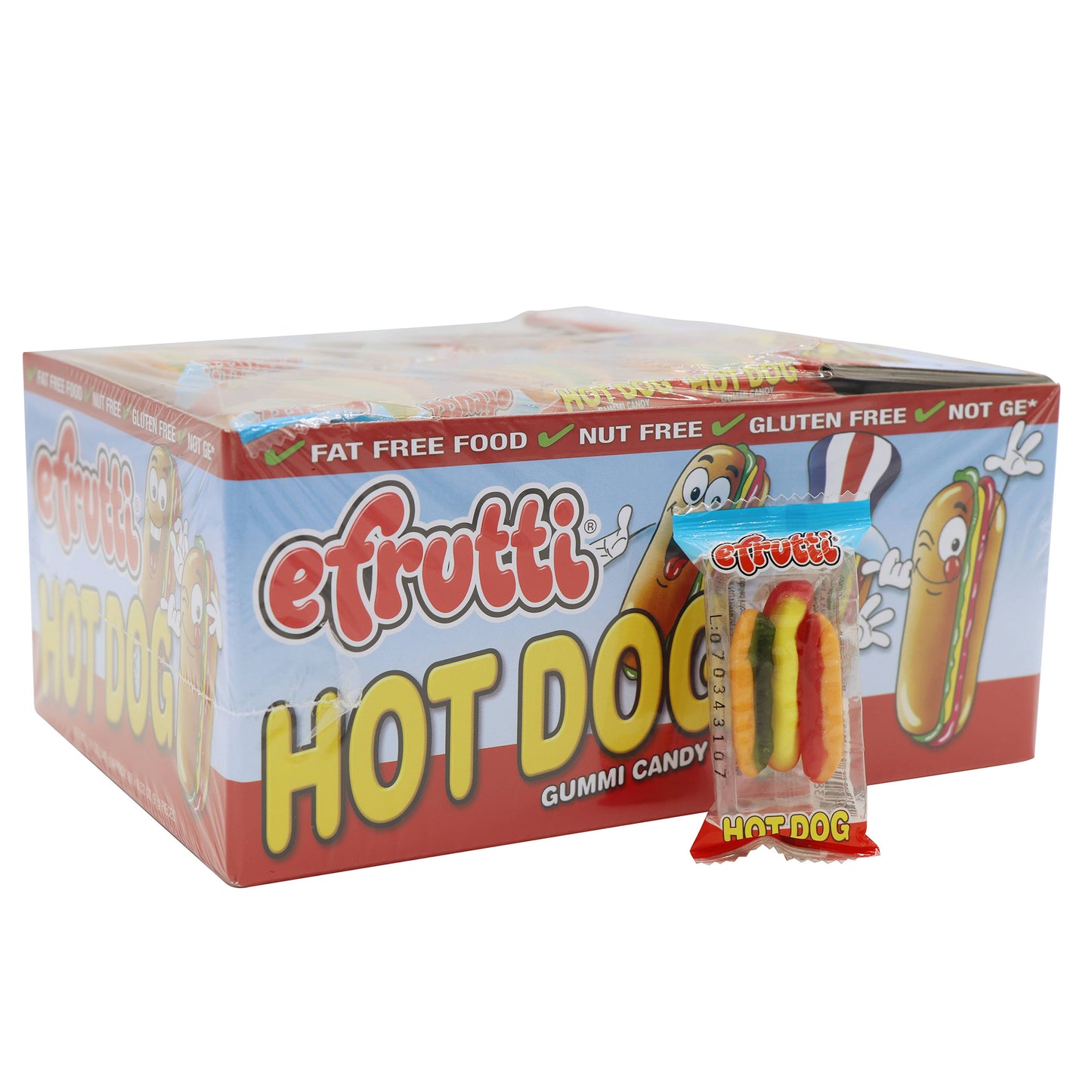 E-Frutti Gummi Hot Dog, 0.32oz, 60ct Case