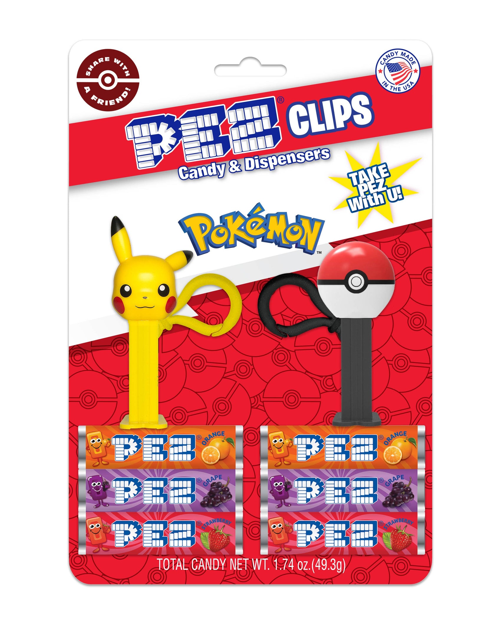 Pez Clips - Pokemon, 12ct