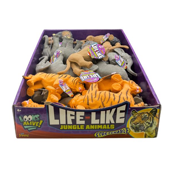 Stretchable Life-Like Jungle Animals, Assorted Styles, 24ct